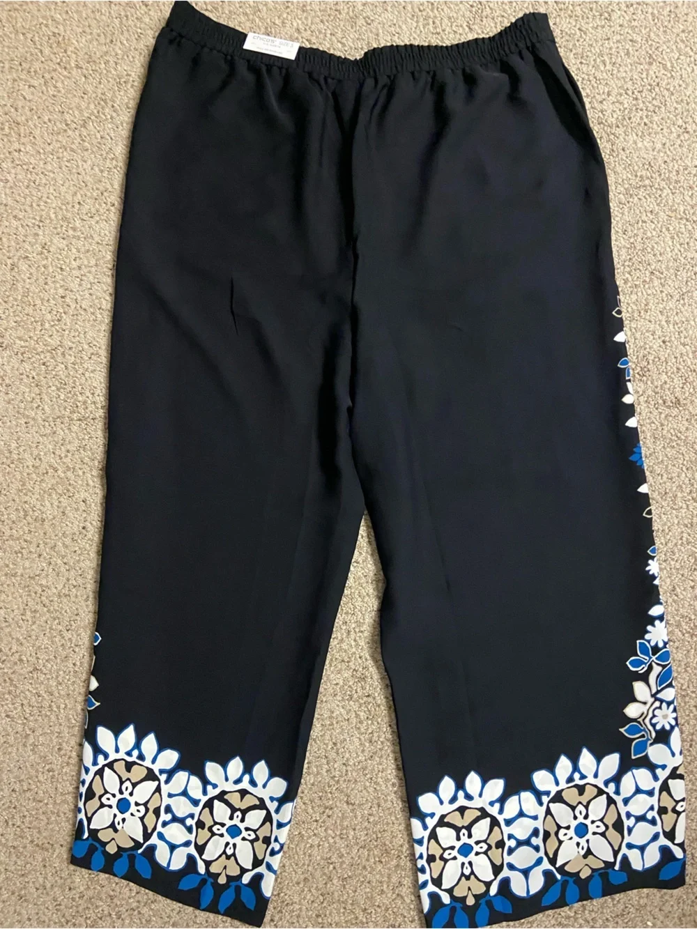NWT Chico’s Placed Floral Print Soft Cropped Pants Sz 3 XL 16/18 Resort Vacation